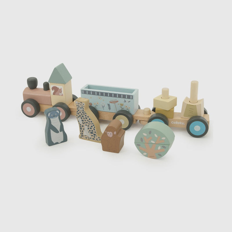 Juguete de madera tren figuras niño multicolor tu