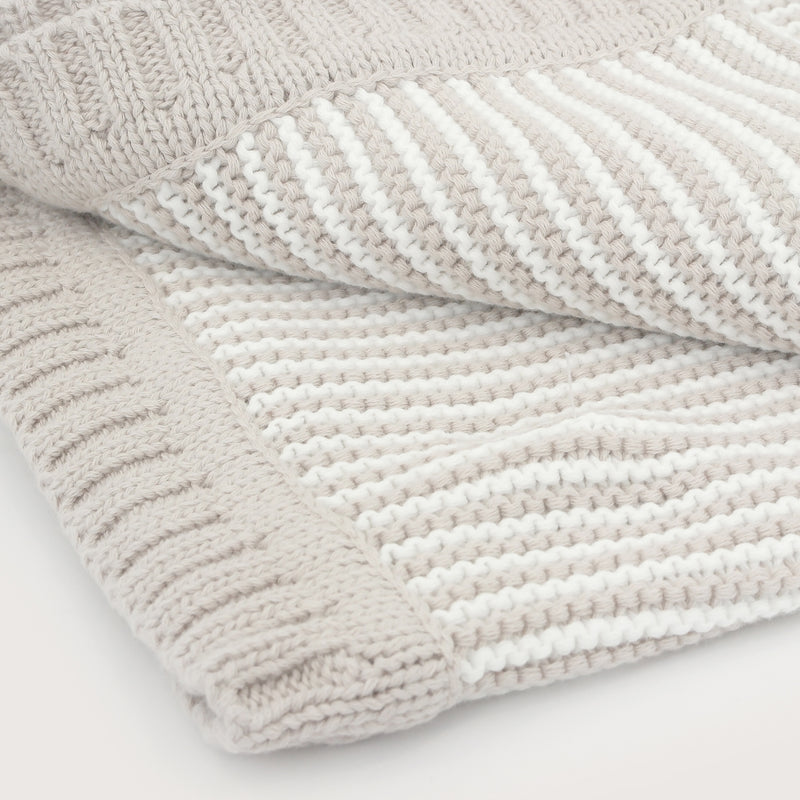 Manta Tejida Beige Bebé Unisex