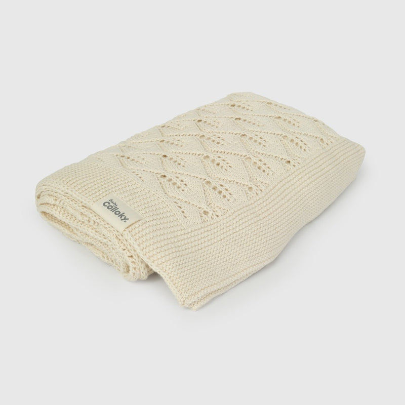 Manta Tejido Calado Beige de Bebé de New born talla Única