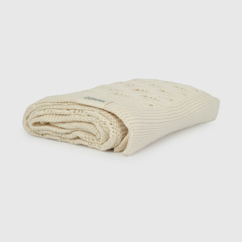 Manta Tejido Calado Beige de Bebé de New born talla Única
