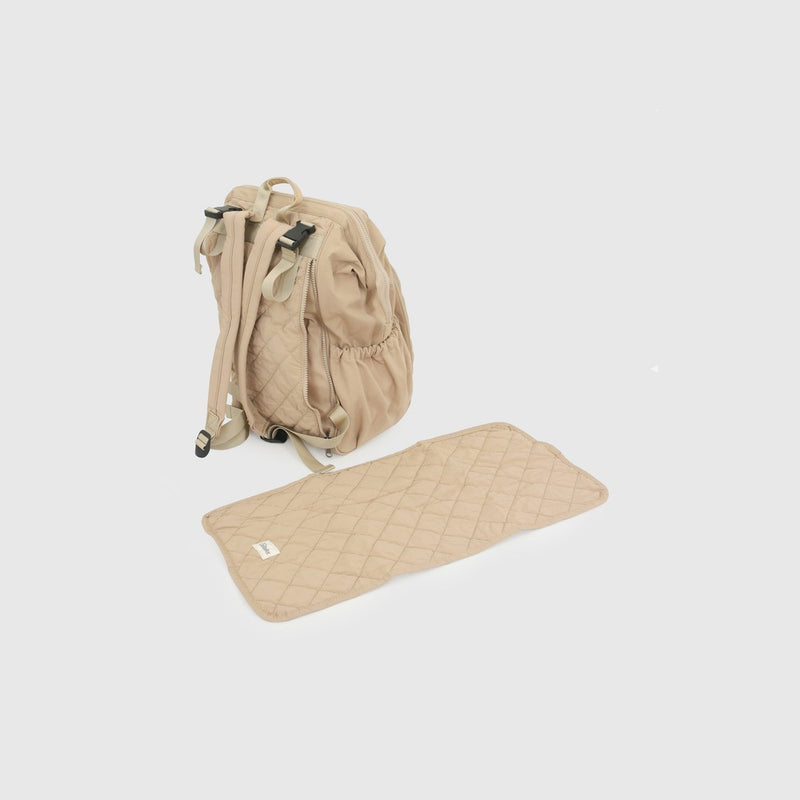 Mochila Maternal Mudador beige quilt unisex café