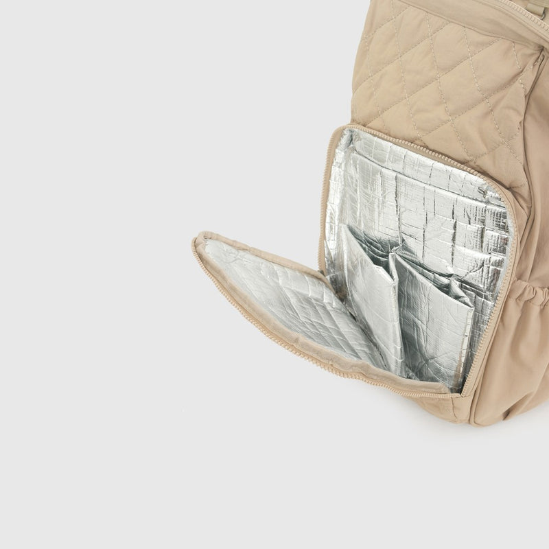 Mochila Maternal Mudador beige quilt unisex café