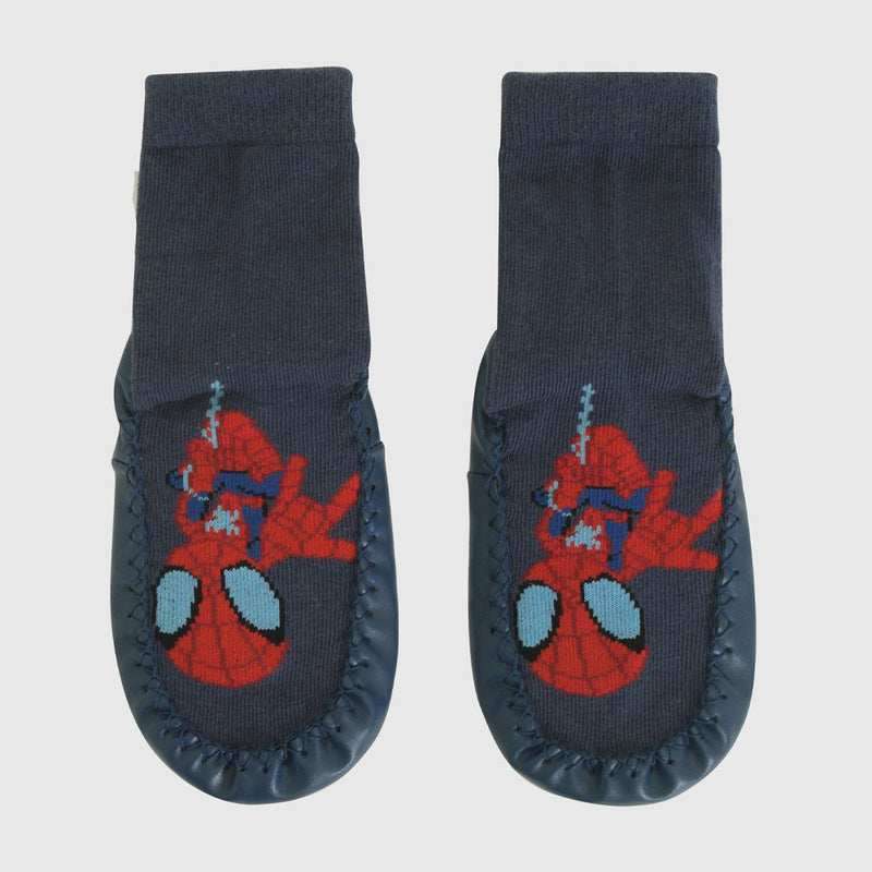 Calcetin antideslizante Disney Spidey niño celeste 14-25