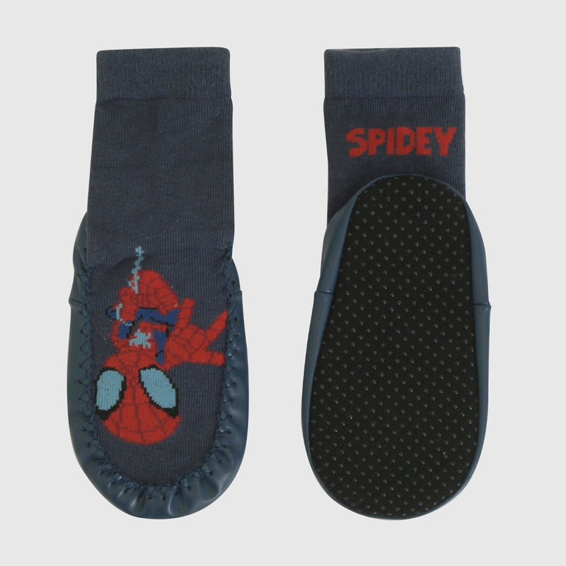 Calcetin antideslizante Disney Spidey niño celeste 14-25