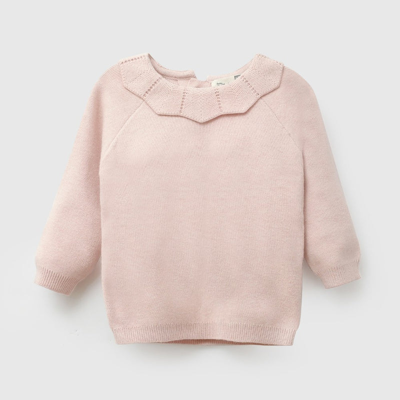 Conjunto tejido niña rosa viejo RN a 6-9M