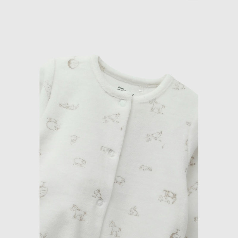 Conjunto farm plush niño crema RN a 6-9M