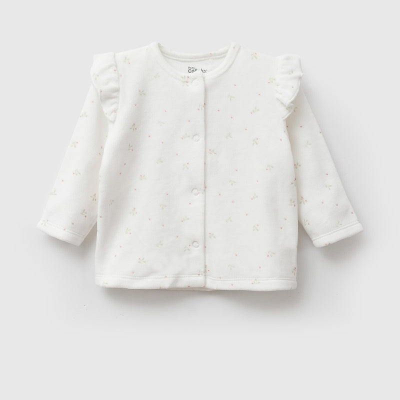 Conjunto flores plush niña crema RN a 6-9M
