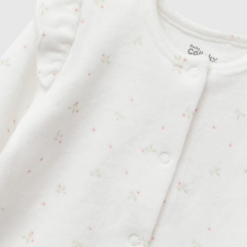 Conjunto flores plush niña crema RN a 6-9M