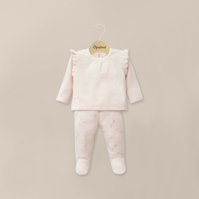 Conjunto Floreado Rosado Bebé Niña