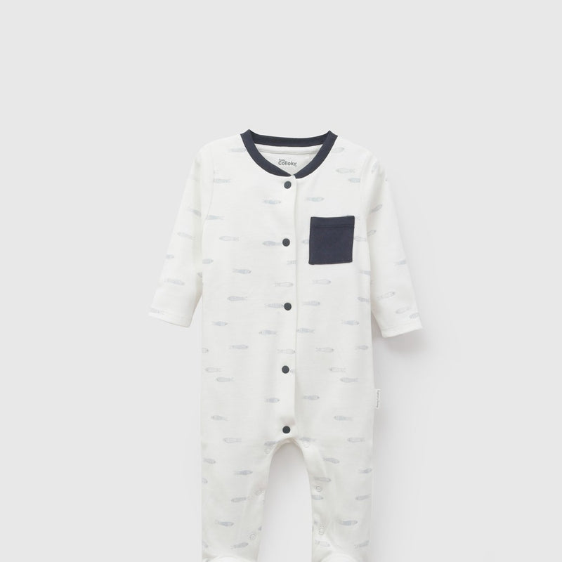 Oso navy algodón niño crema RN a 6-9M