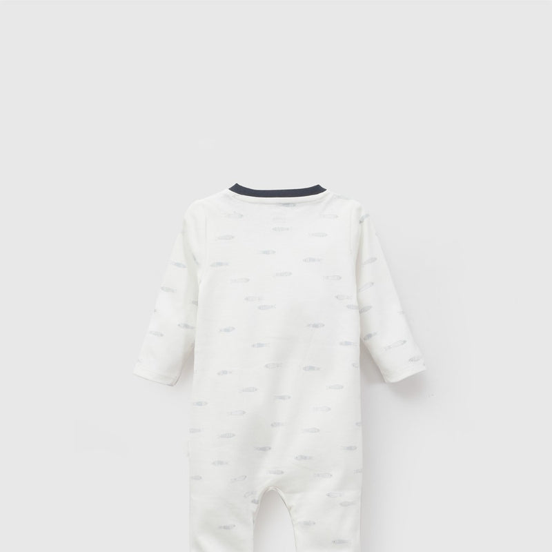 Oso navy algodón niño crema RN a 6-9M