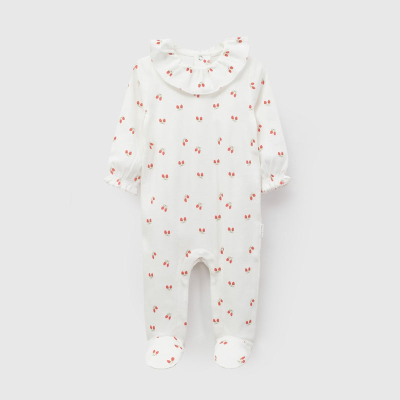 Oso frutillas algodón niña crema RN a 6-9M
