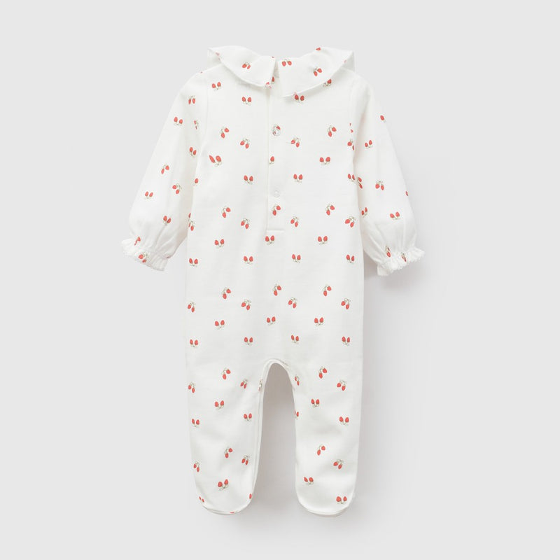Oso frutillas algodón niña crema RN a 6-9M