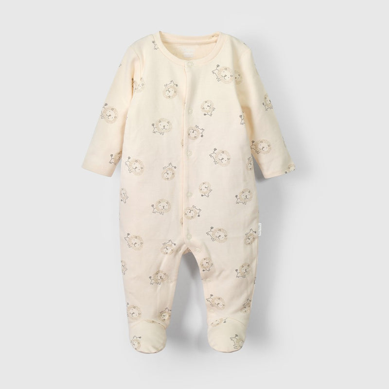 Oso león algodón niño beige RN a 6-9M