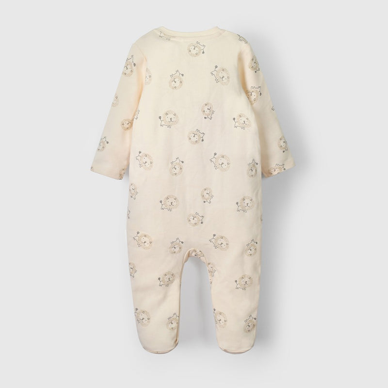 Oso león algodón niño beige RN a 6-9M