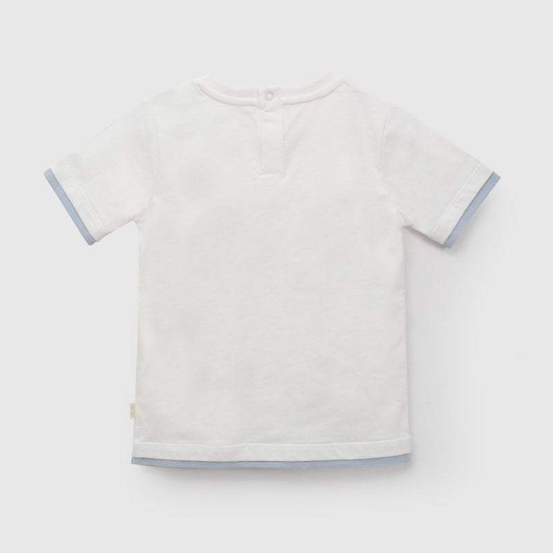 Polera tortuga niño blanco 6-9M a 4-5A