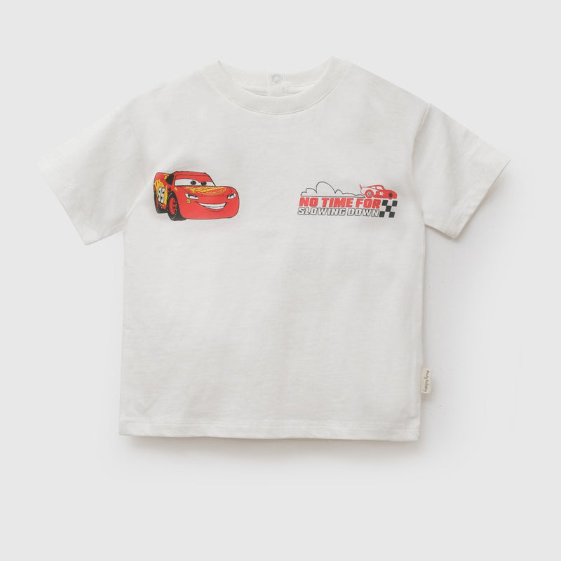 Polera Disney Cars niño blanco 6-9M a 4-5A