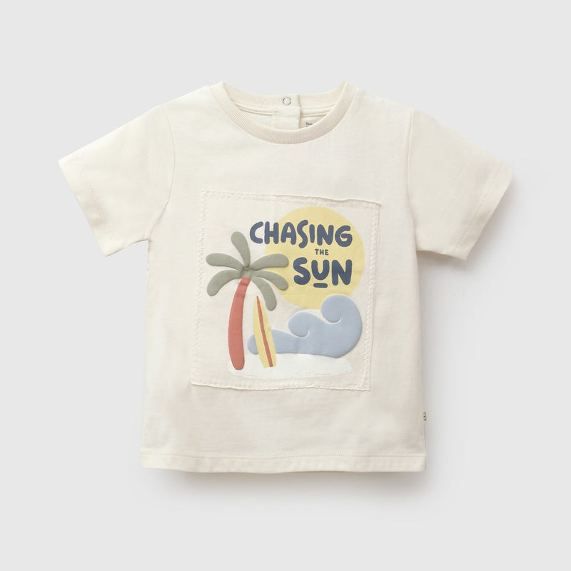 Polera chasing the sun niño crema 6-9M a 4-5A