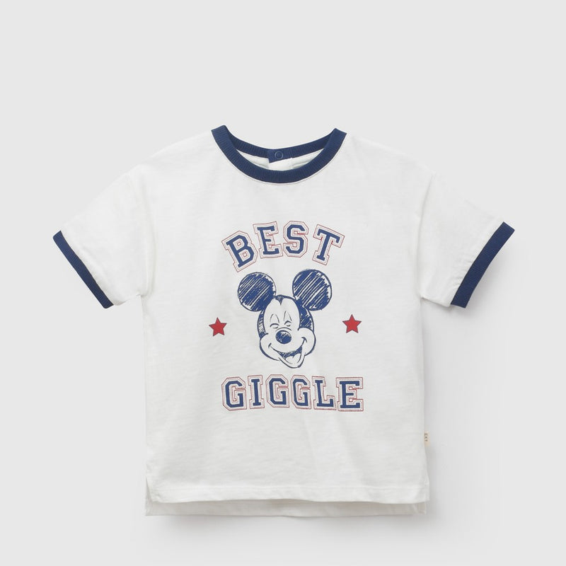Polera Disney Mickey Mouse niño blanco 6-9M a 4-5A