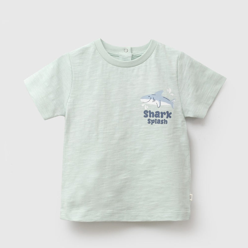 Polera shark niño verde 6-9M a 4-5A