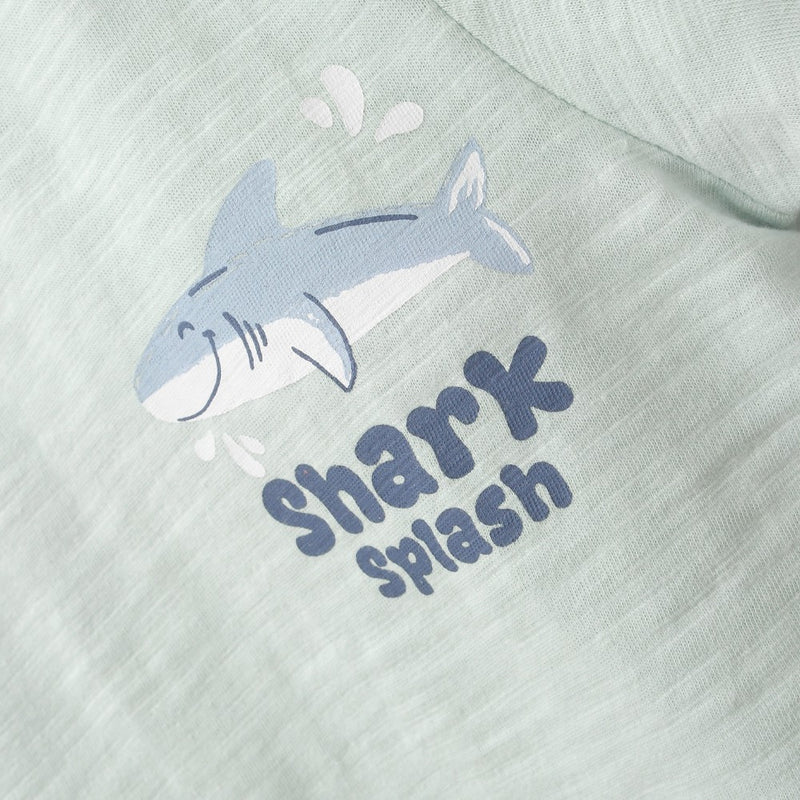 Polera shark niño verde 6-9M a 4-5A
