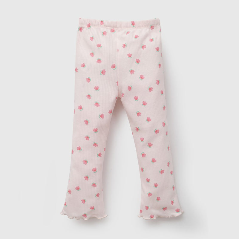 Pata flores niña rosado claro 6-9M a 4-5A