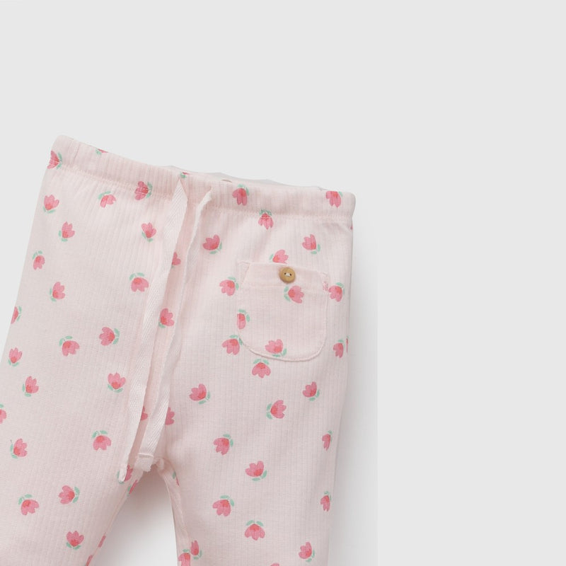 Pata flores niña rosado claro 6-9M a 4-5A