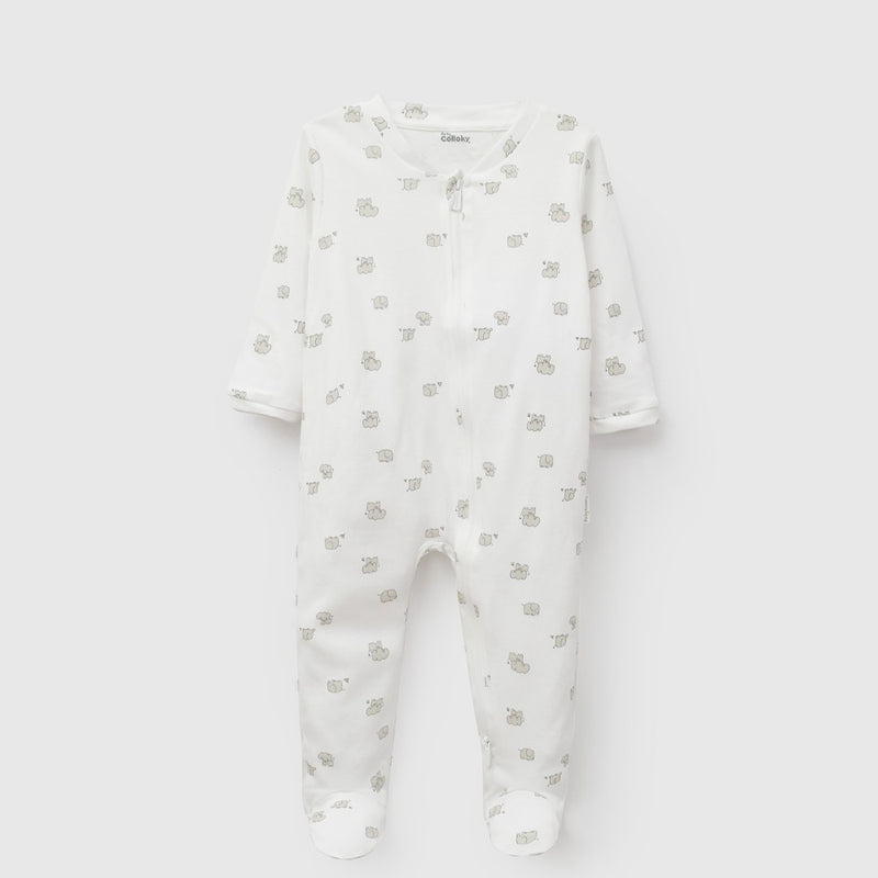 Pijama algodón largo maxi niño beige 0/3M a 18/24M
