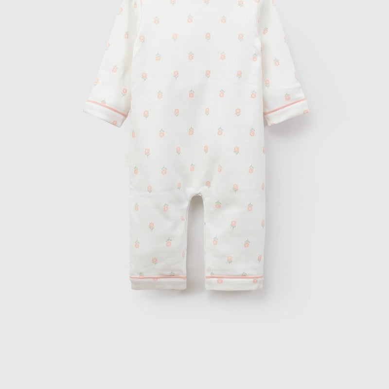 Pijama algodón largo maxi beige bebé niña  0/3M a 18/24M