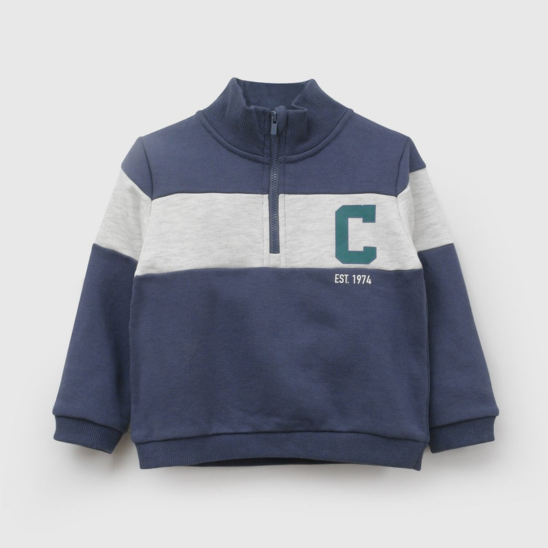 Poleron varsity niño azul 6-9M a 4-5A