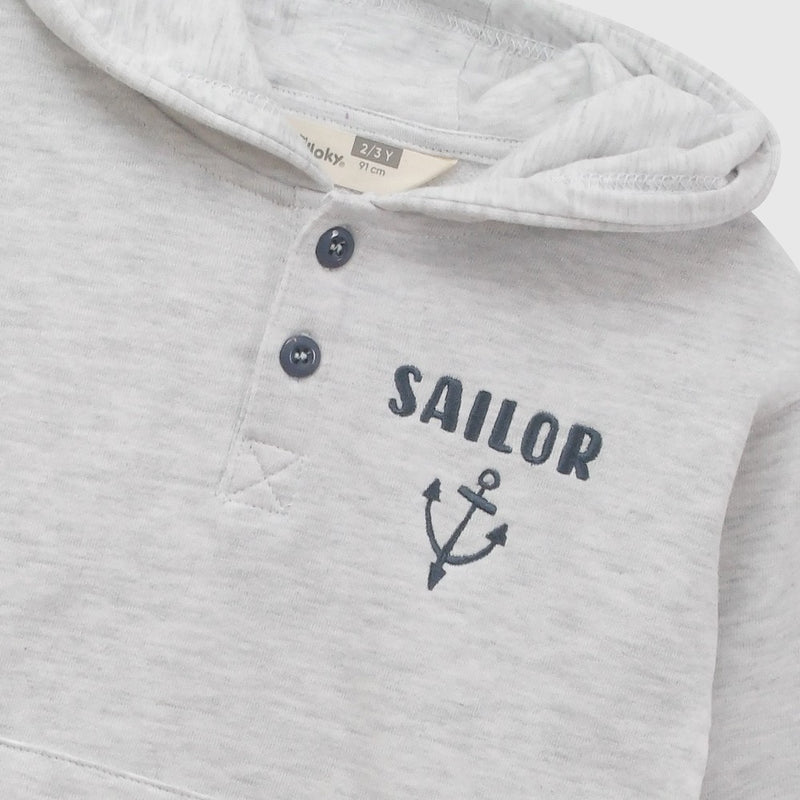 Poleron navy niño gris 6-9M a 4-5A