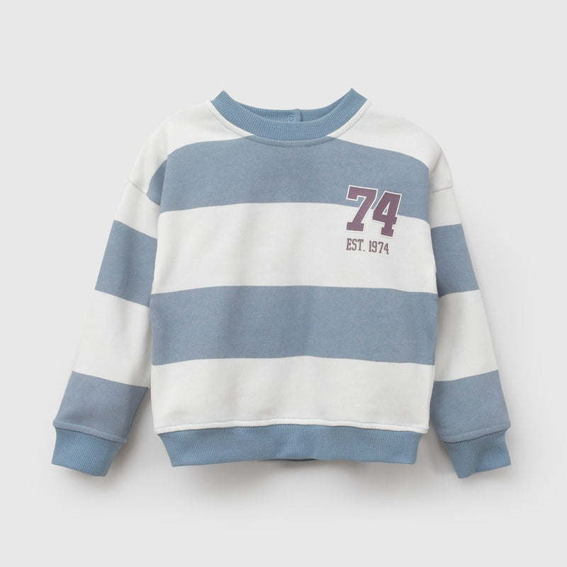 Poleron rayas niño denim 6-9M a 4-5A