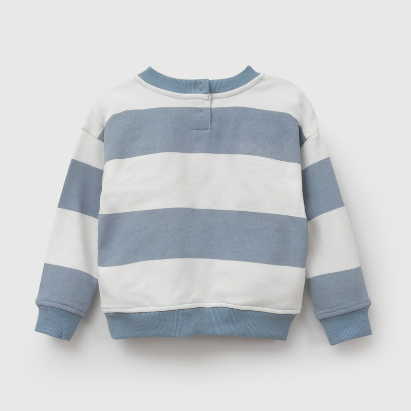 Poleron rayas niño denim 6-9M a 4-5A