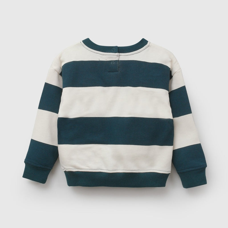 Poleron rayas niño verde 6-9M a 4-5A
