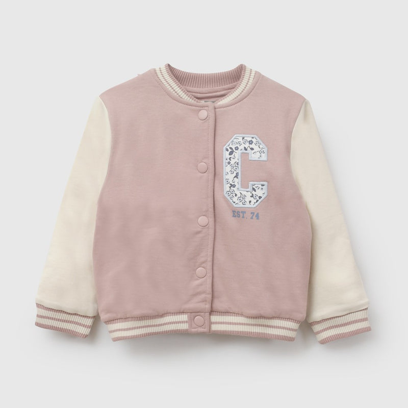 Poleron bomber niña rosa viejo 6-9M a 4-5A