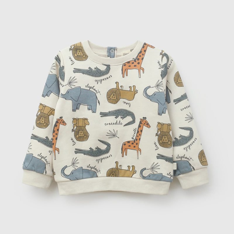 Poleron animales niño beige 6-9M a 4-5A