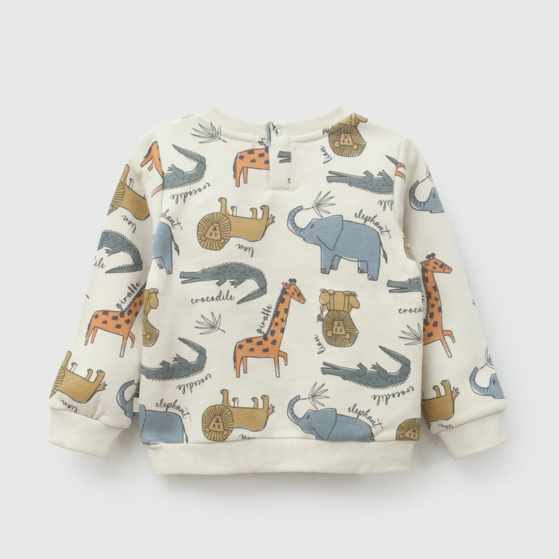 Poleron animales niño beige 6-9M a 4-5A