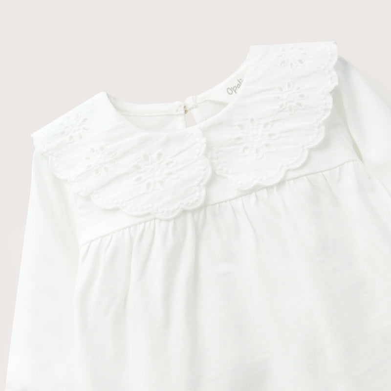 Polera Cuello Bobo Blanca Infant Niña