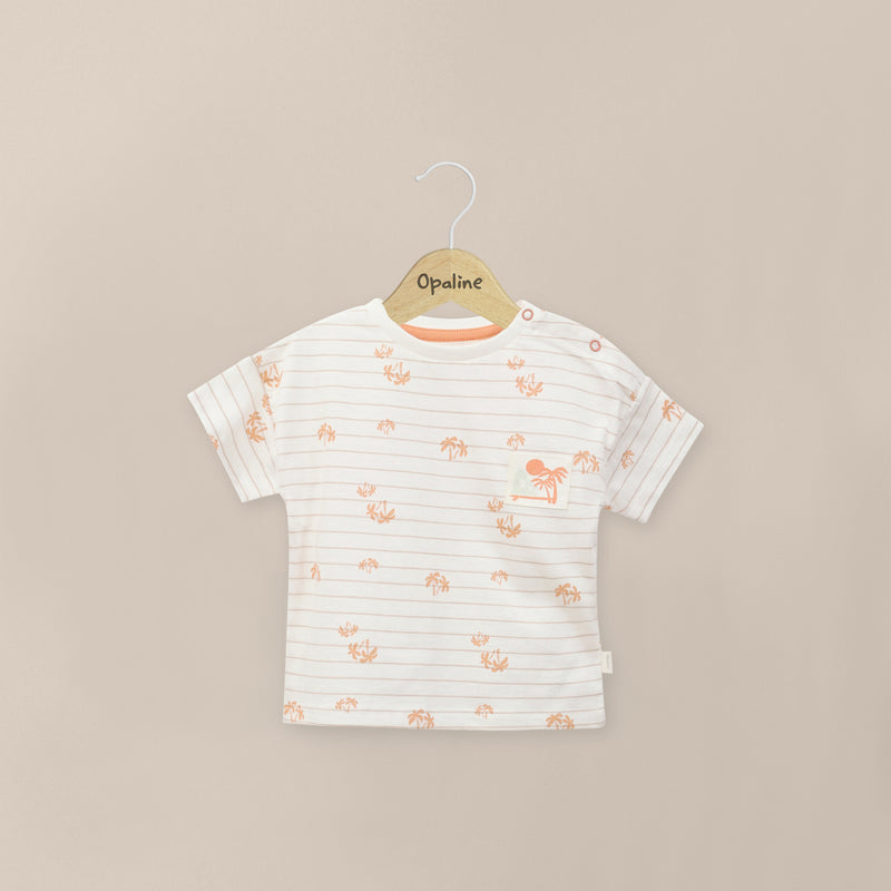 Polera Estampada Parche Blanca Infant Niño