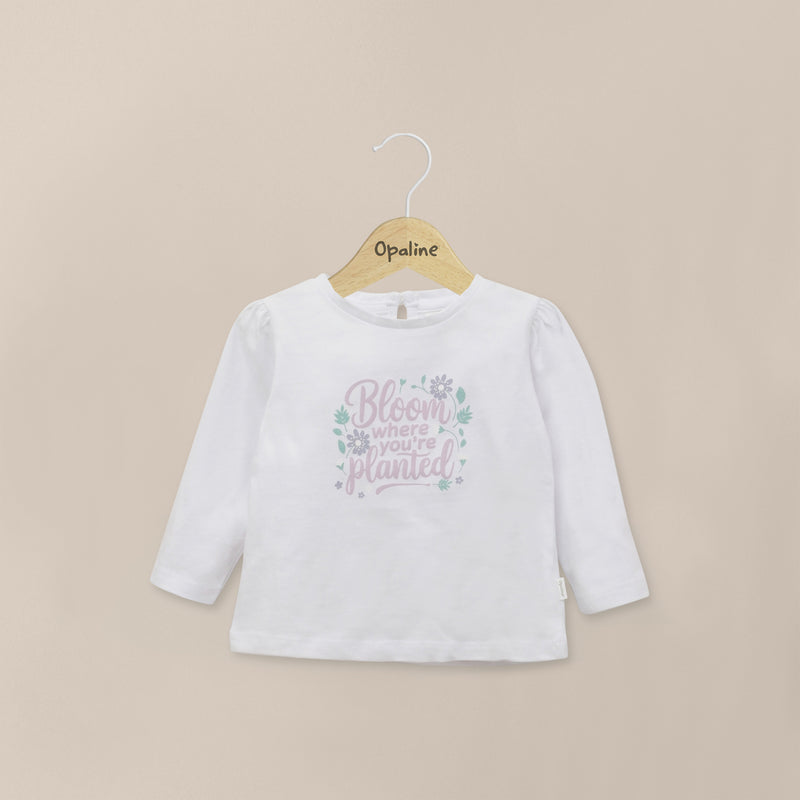 Polera Básica Manga Larga Blanca Infant Niña