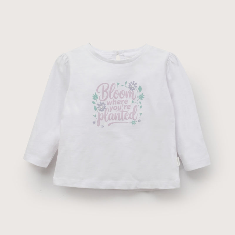 Polera Básica Manga Larga Blanca Infant Niña