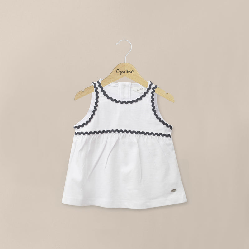 Polera Blanca Detalles Infant Niña