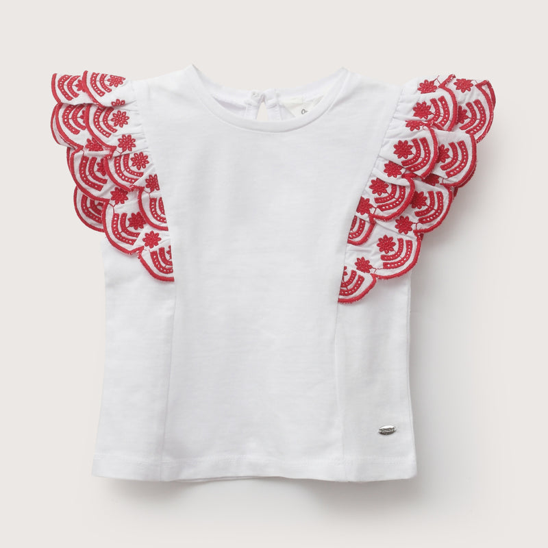 Polera Manga Vuelos Blanca Infant Niña