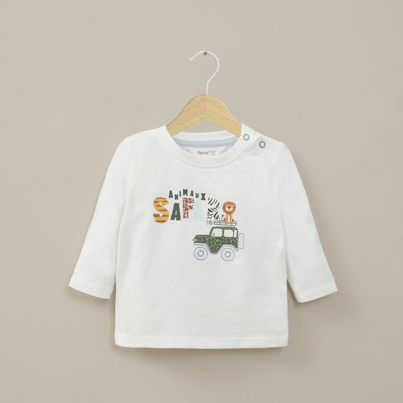 Polera Estampada Blanca Infant Niño