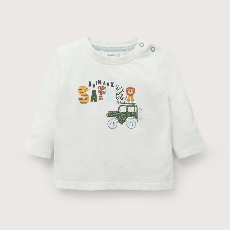 Polera Estampada Blanca Infant Niño