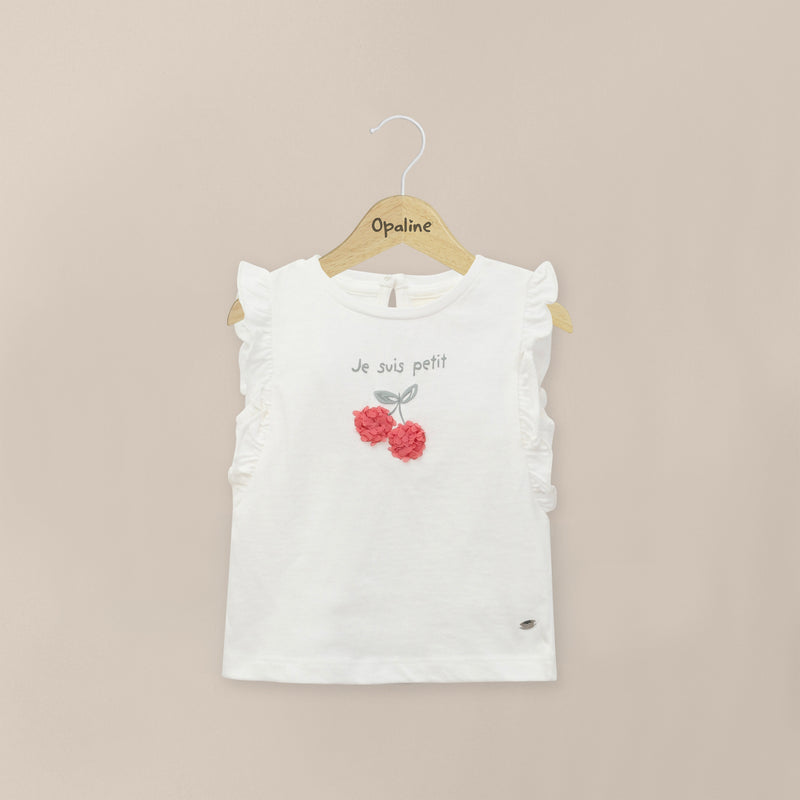 Polera Blanca Guindas Infant Niña