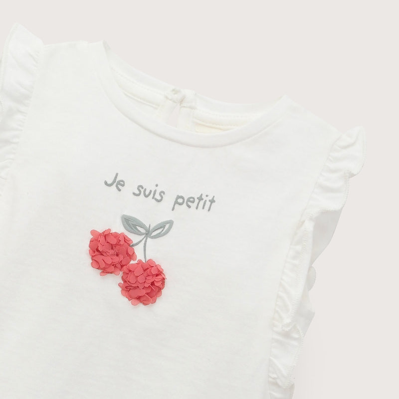 Polera Blanca Guindas Infant Niña