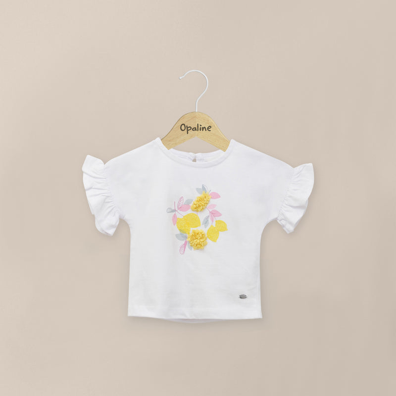 Polera Manga Corta Blanca Infant Niña