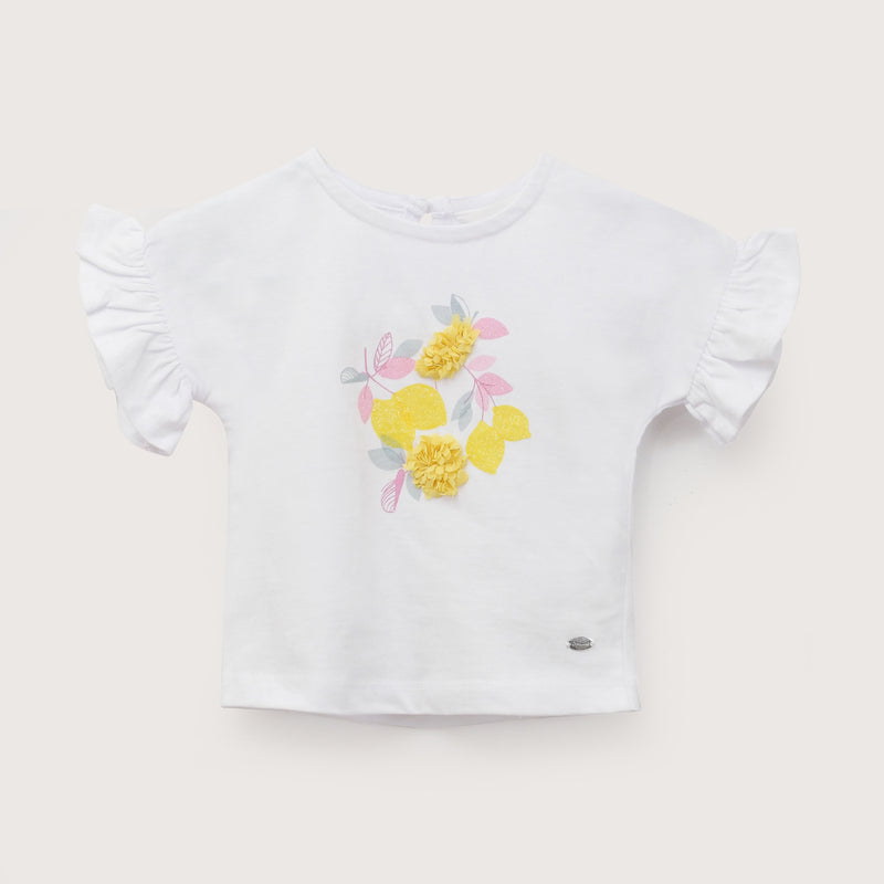 Polera Manga Corta Blanca Infant Niña