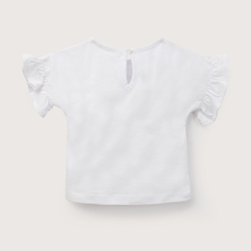 Polera Manga Corta Blanca Infant Niña